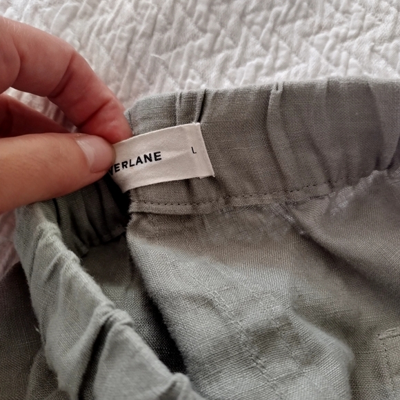 Everlane The Linen Pull On Barrel Draw Waist Pants Sz L - Picture 9 of 9